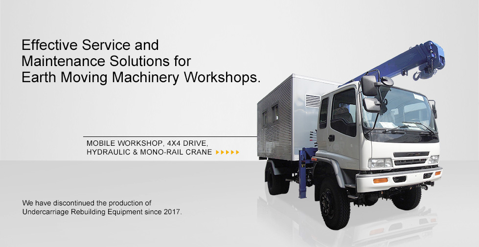 MOBILE WORKSHOP, 4X4 DRIVE, HYDRAULIC & MONO-RAIL CRANE